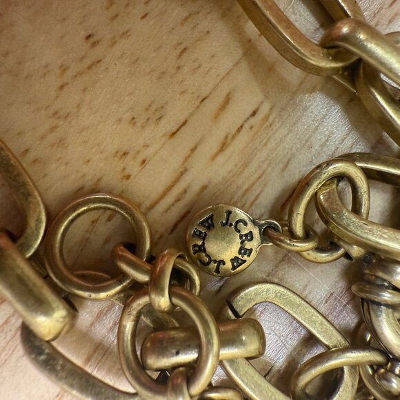 J. Crew Orange Floral Statement Necklace W/ Crystal Accents & Gold-Tone Chain - Picture 8 of 10